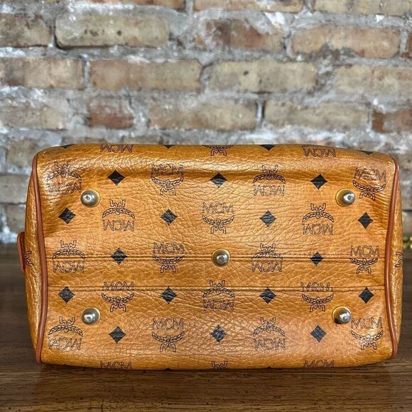 Vintage MCM Cognac Visetos Small Boston Bag - Picture 5 of 16
